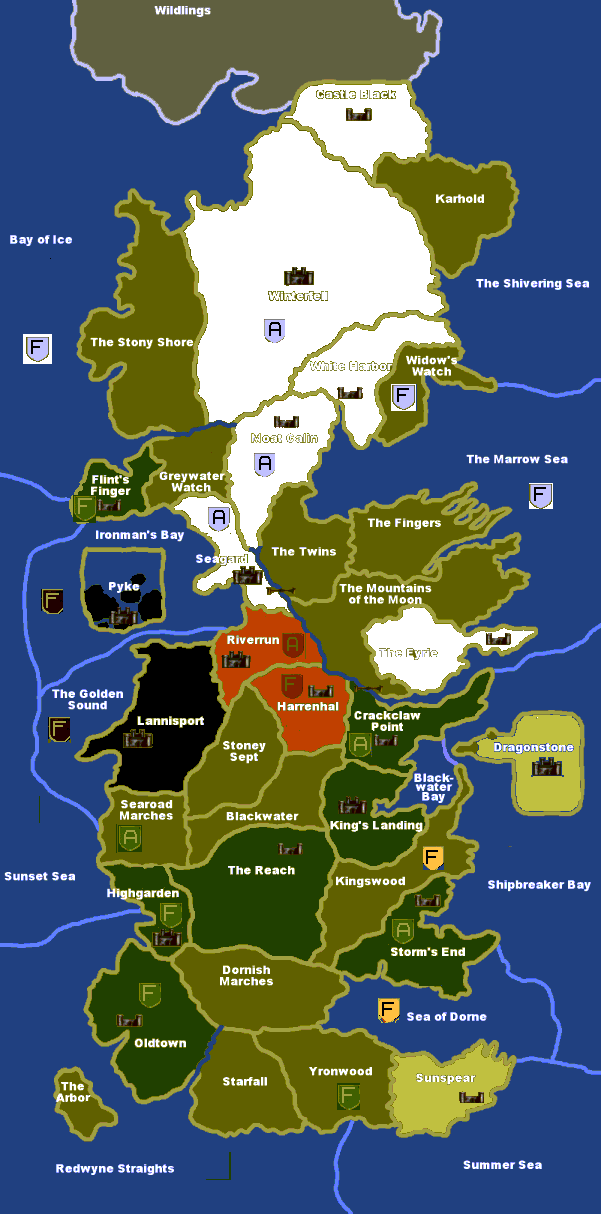game of thrones map of north. game of thrones map. game of
